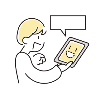 男性がスマホを見ている