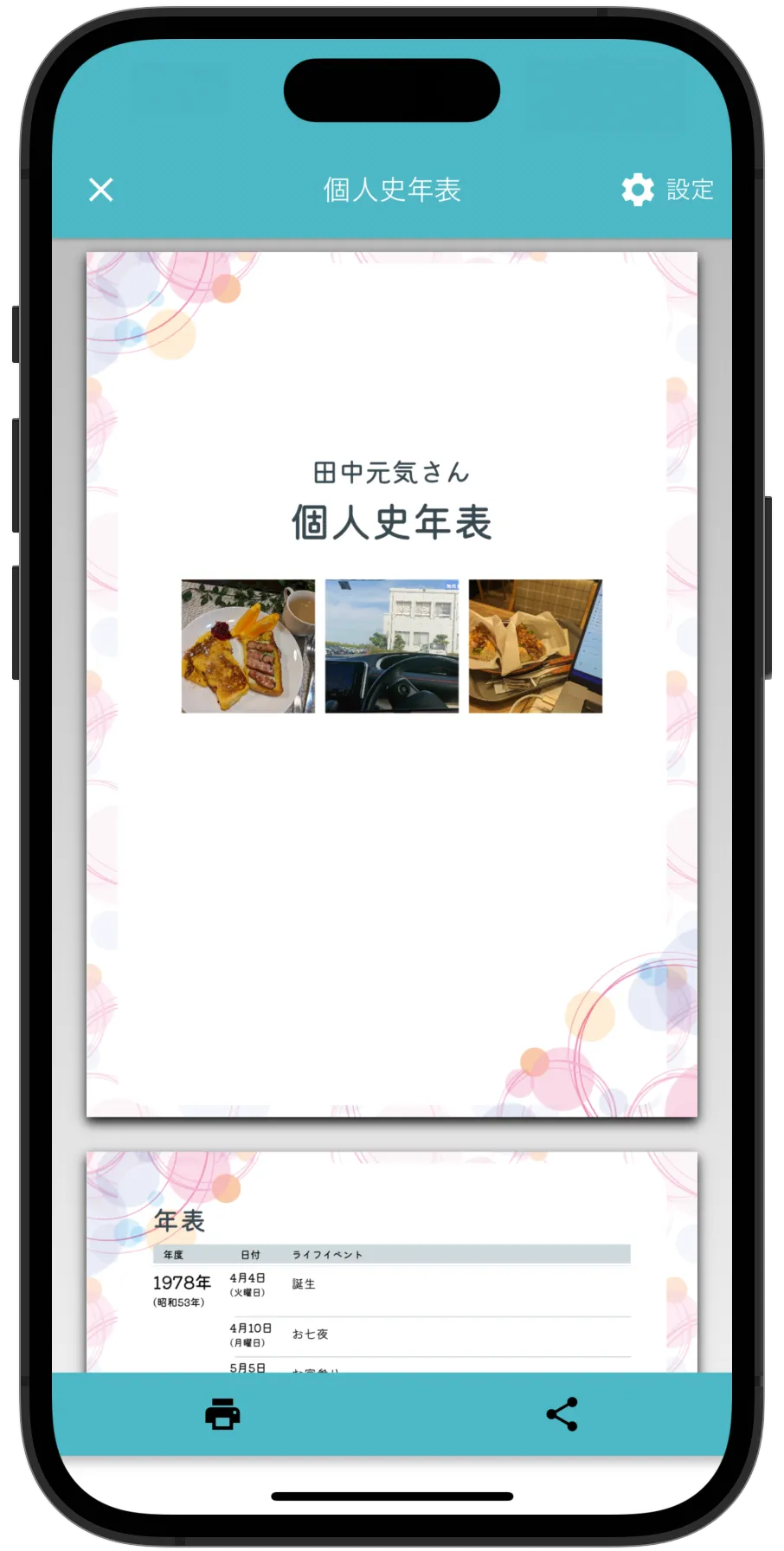 ファミリスト画面