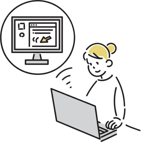 パソコンを操作している女性